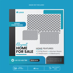 Exclusive Furniture Sale, Modern Creative Real state Home rent, social media post, Instagram Square post, timeline web ad banner And Poster template.