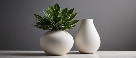 ceramic vase with plant minimalist look and modern design
