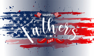 Happy Fathers Day greeting with hand written lettering