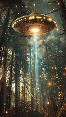 UFO Hovering Above Dense Forest