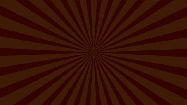 Animated spiral background. Seamless loop. Pop art brown color. retro sunburst background. Animation background