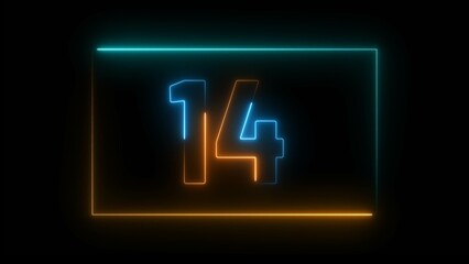 Neon countdown number 0 to 100 digit background illustration.	