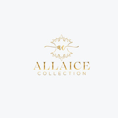 Letter logo design floral and minimal logo