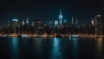 Fototapeta na wymiar New york skyline at night 