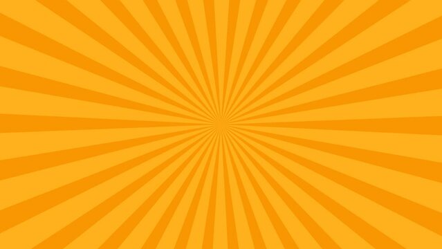 Animated spiral background. Seamless loop. Pop art orange color. retro sunburst background. Animation background