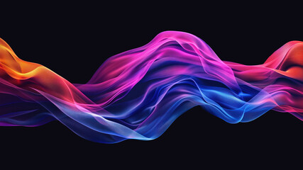 Abstract colorfull flowing gradient, isolated on black background