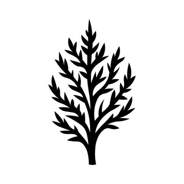 black vector bush icon on white background