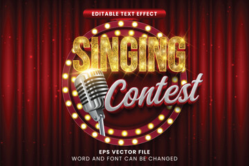 Singing contest show 3d luxury 3d editable vector text effect