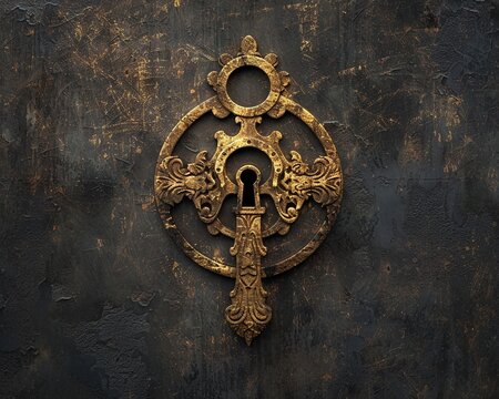 Design an Apotropaic symbol that evokes feelings of protection and safety, background with copy space