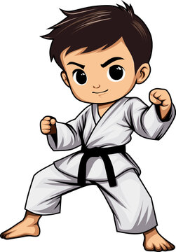 Martial Arts Karate Little Boy logo vector design