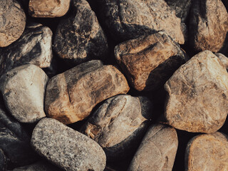 Close-up of brown rocks, strong natural surface   