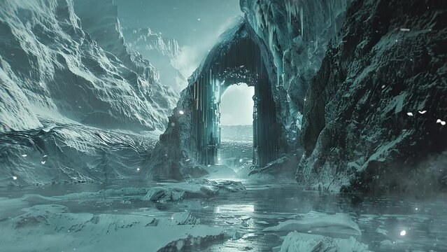 futuristic surreal fantasy background. cinematic shot ancient alien encounter. seamless looping overlay 4k virtual video animation background