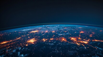 Global economic activity is captured through pulsating market data and digital earth