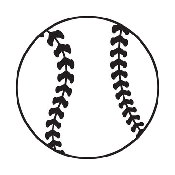 baseball vector ball icon soft ball tennis illustration character. Silhouette and Stiches Clipart