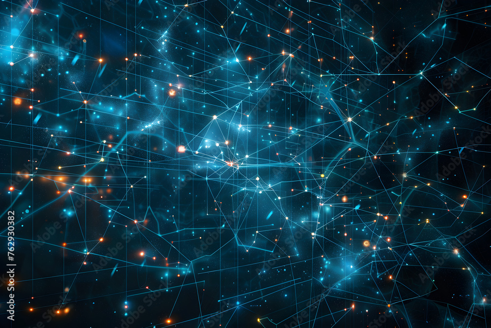 Wall mural centralized network atlas map abstract cyberpunk background.