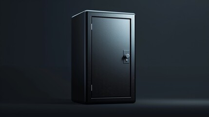 Modern steel safe isolated and closed - obrazy, fototapety, plakaty