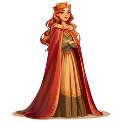 Princess in a cloak. Illustration On The Theme Of History And Comics, Cartoon And Man. Generative AI