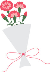 赤いカーネーションの花束