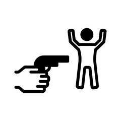 Vector solid black icon for Hands up