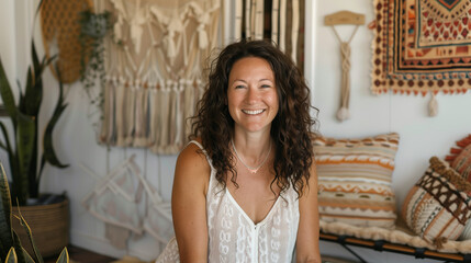 Fototapeta premium Radiant Somatic Therapist in Her Studio.