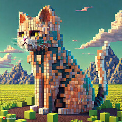 a voxel cat