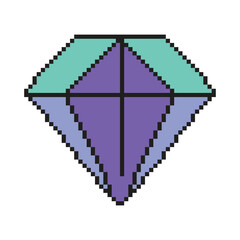 Diamond with pixel art design