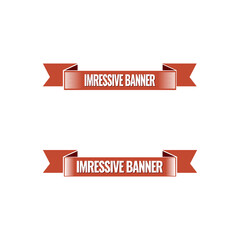 Red color vector ribbon set design
