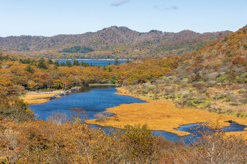 日本の風景・秋　上毛三山　紅葉の赤城山　鳥居峠からの眺望