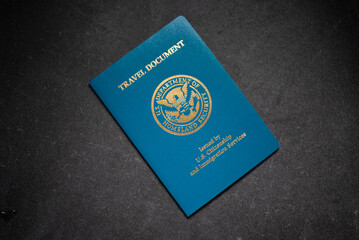 USA Re-entry Permit on black background