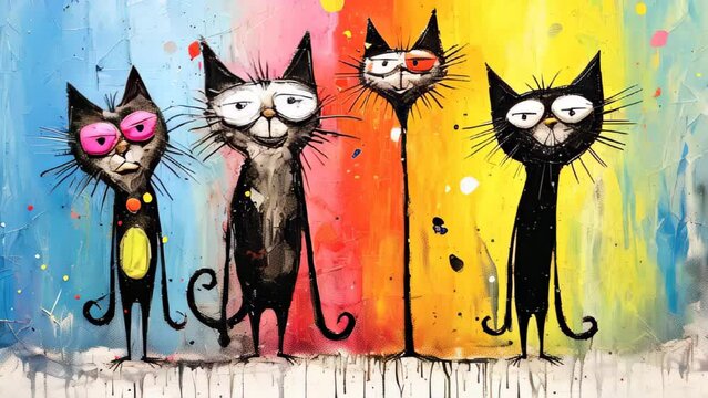 Funny cats creative animation