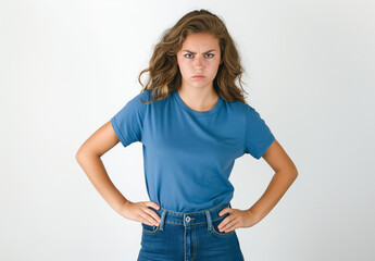Young Woman Frowning in Displeasure