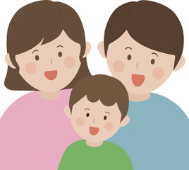 행복하게 웃는 가족 일러스트