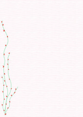 white paper with ribbon pattern stripes pink red flowers floral border banner frame background backdrop kids school baby invitation cute soft texture 