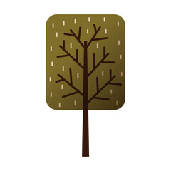 Trees flat design with texture color