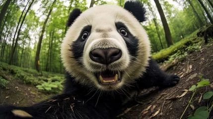 Poster Close-up selfie portrait of a panda. © vlntn