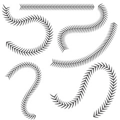 Baseball lace ball illustration isolated symbol set. Vector white background sport design. Vector illustration