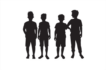silhouettes of boys