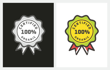 Certified Organic Farm Stamp Environment logo design vector icon illustration