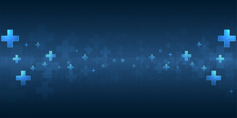 Health care and abstract geometric medical background with icons concept and idea for healthcare technology, innovation medicine, healthcare, science. vector design