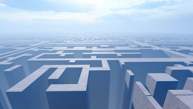 Three -dimensional three -dimensional maze building.