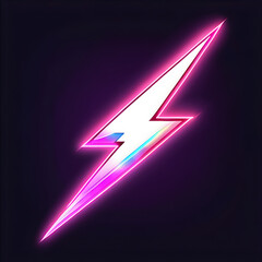 Pink Lightning Glow: Neon Icon Set(Generative AI)