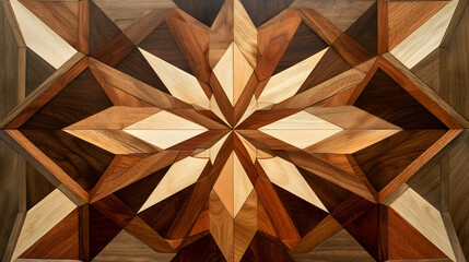 wood texture background featuring geometric patterns or inlay work, creating visual interest