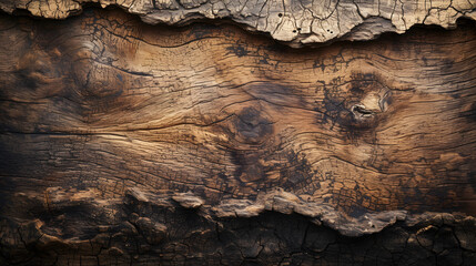 wood surface with remnants of bark, creating a connection to the tree's origin