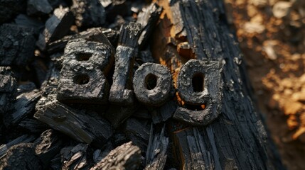 Coal Blog concept creative art poster.