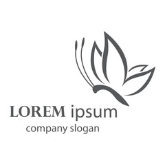 beautiful butterfly logo design flying flapping its wings