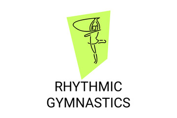 Rhythmic gymnastic sport vector line icon. practice gymnastic. sport pictogram, vector illustration.