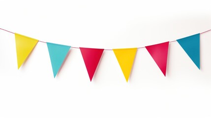 Colorful party garland with decorative festive flags.