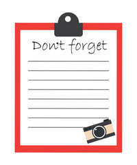 Checklist, shopping list, don't forget list. Vector of a checklist layout