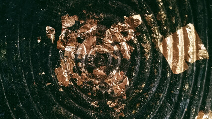 Fototapeta premium Gold on Black Abstract Texture Background , Pattern Backdrop Wallpaper