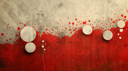 Abstract Red and White Splatter Art
